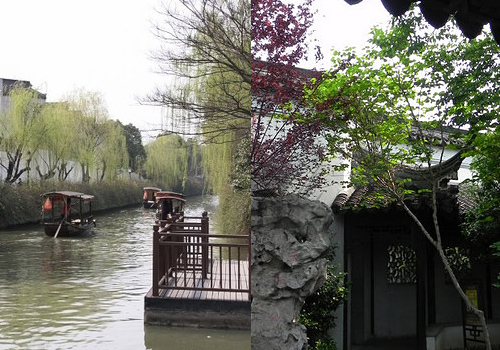 Mudu Ancient Town, Suzhou, the water ways and gardens.
